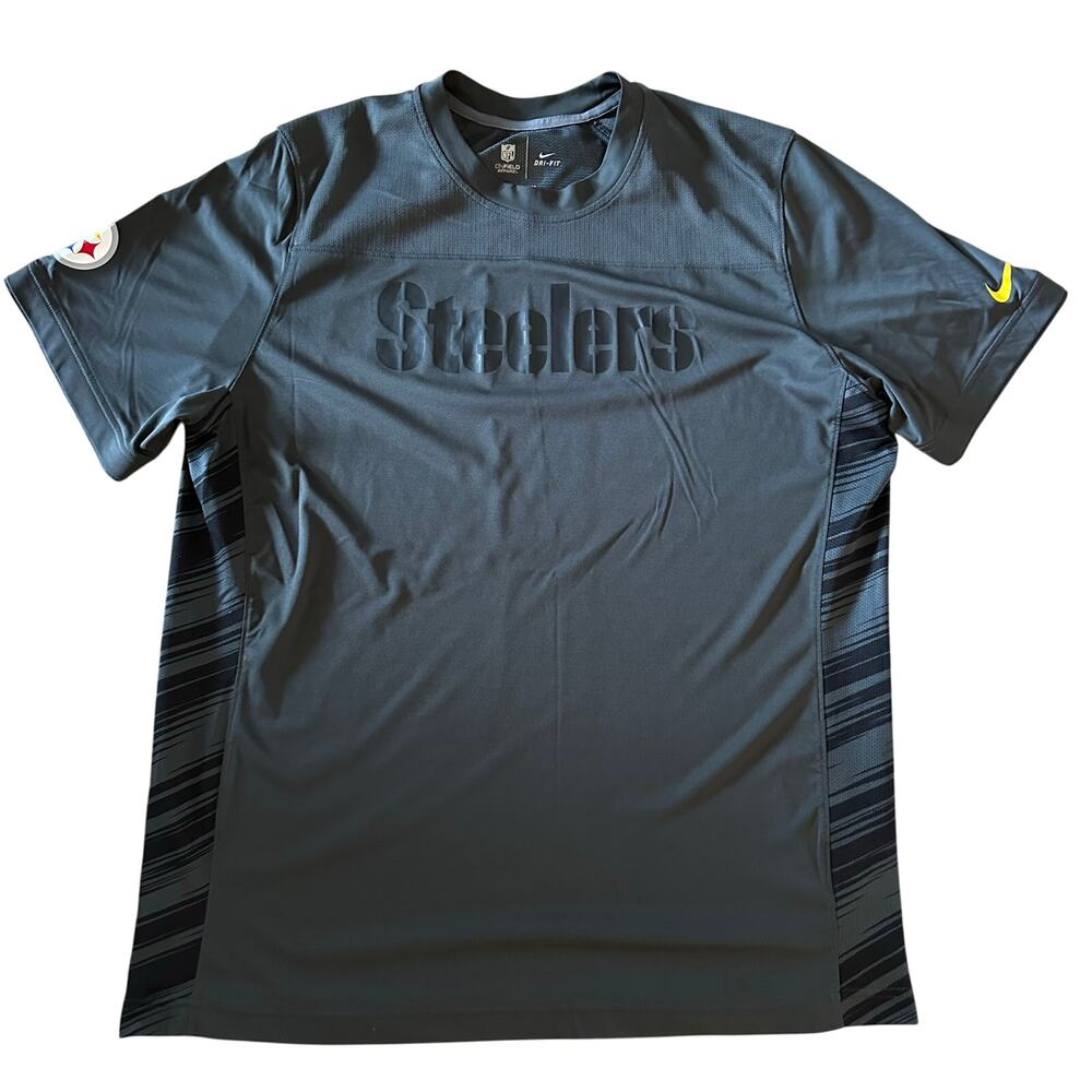 Nike Pittsburgh Steelers NFL Short Sleeve Performance Shirt Gray Size XLarge